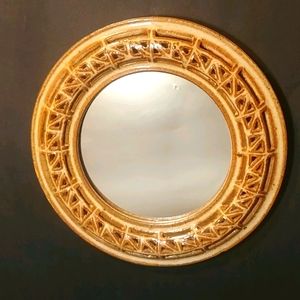 Ceramic Pierced Cut off Round Wall Mirror